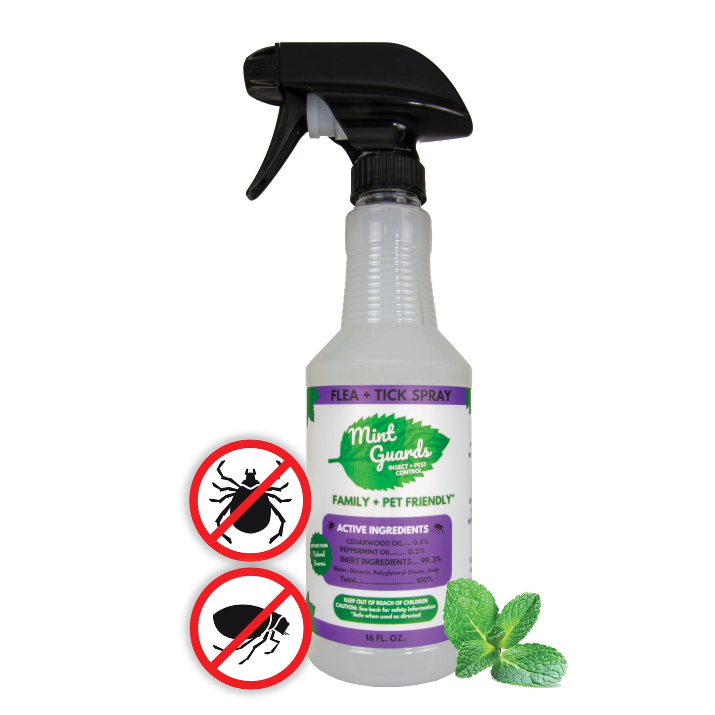 Mint Guards Flea & Tick Repellant for Dogs 16 Fl Oz Spray
